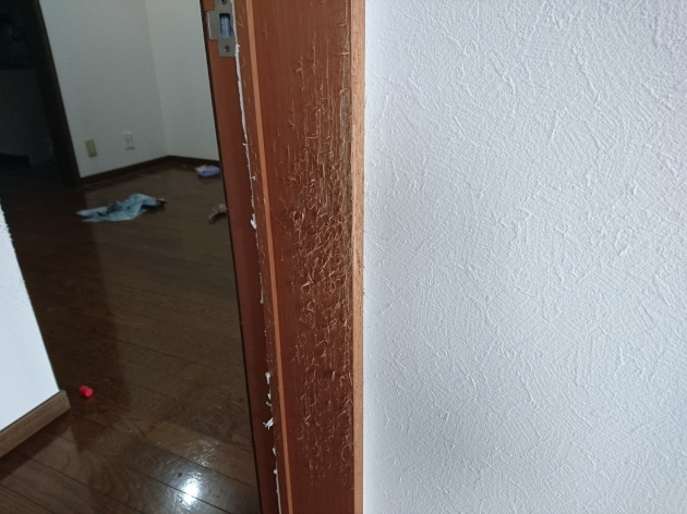 仙台 ペット傷リペア-柱・建具枠